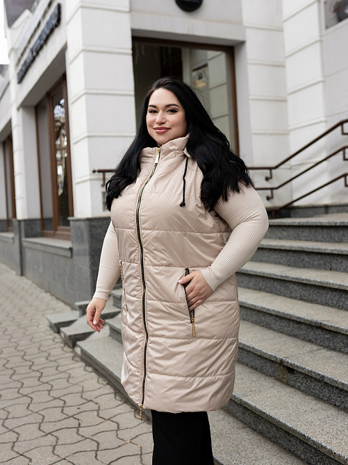 Женская удлинённая демисезонная жилетка. Длинный жилет женский 46-74р Киев - изображение 2