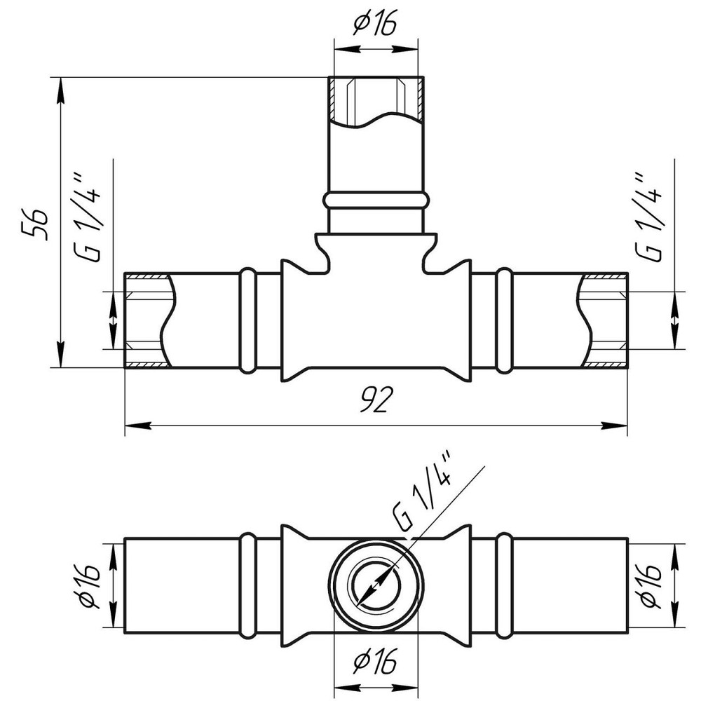 Тройник промежуточный пресс APE ITALY AP 131 16х16х16 (000001720) Киев - изображение 4