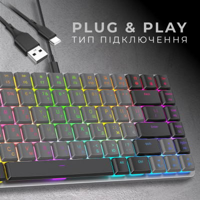 Клавіатура GamePro MK141R Red Swich Low Profile RGB USB Dark Gray (MK141R) Вінниця - фото 10