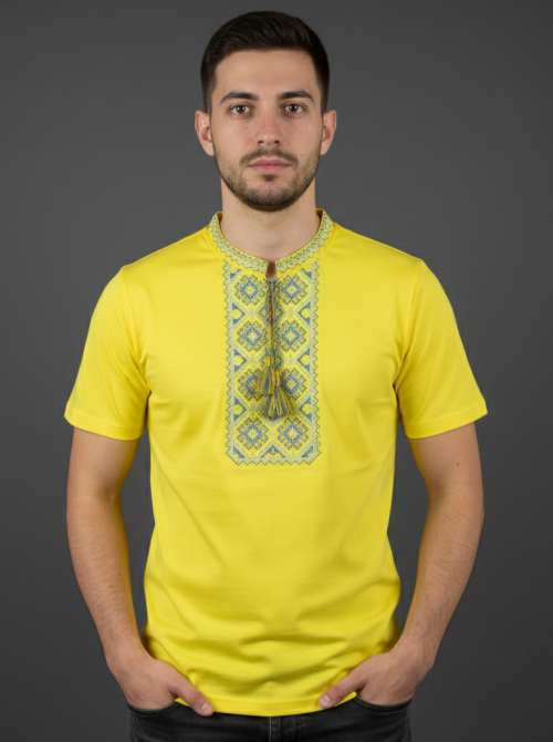 Футболка вишиванка жовтого кольору Київ - фото 1