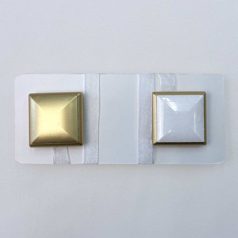 Магниты для штор и гардин Квадрат двусторонние набор 2 шт Золотистый с белым (81-277) Киев - изображение 7