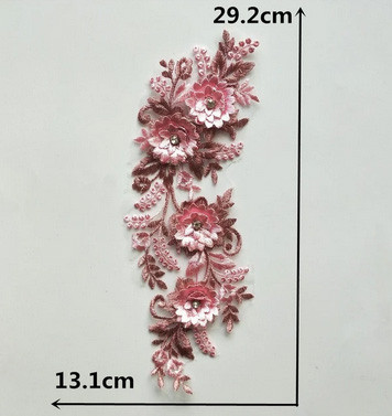 Аплікація на одяг пришивна рожева Квіти Київ - фото 2