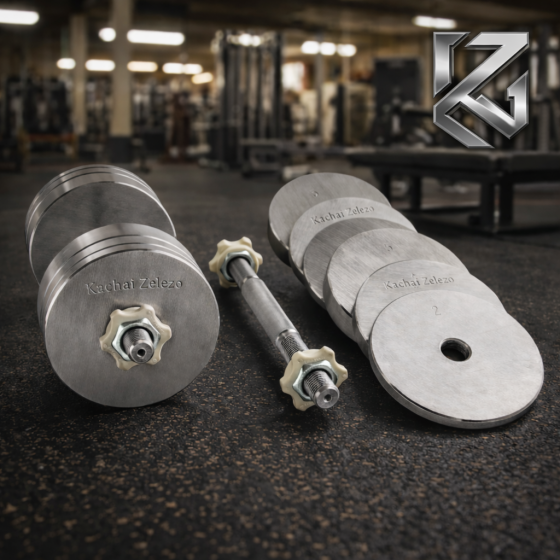 Гантели наборные 2 по 20 кг металлические без покрытия Kachai Zelezo Iron Pro Киев