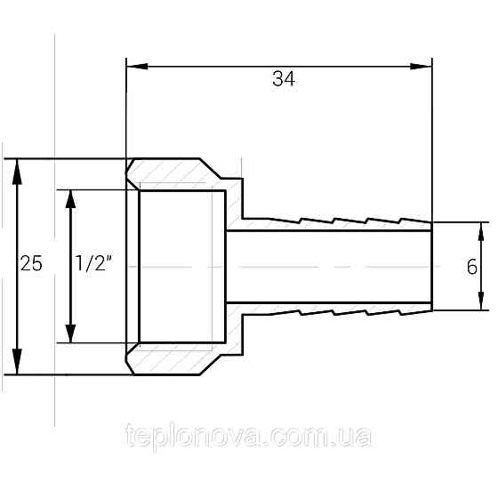 Штуцер 1/2" В 6 мм нікельований NU3C1S OPTIMUM Чернівці