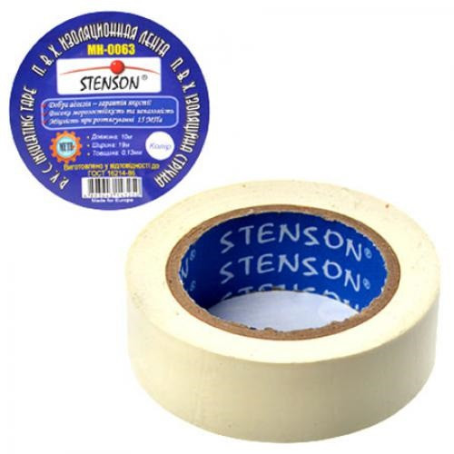 Ізоляційна стрічка STENSON 10 м біла MH-0063 Дніпро - фото 1