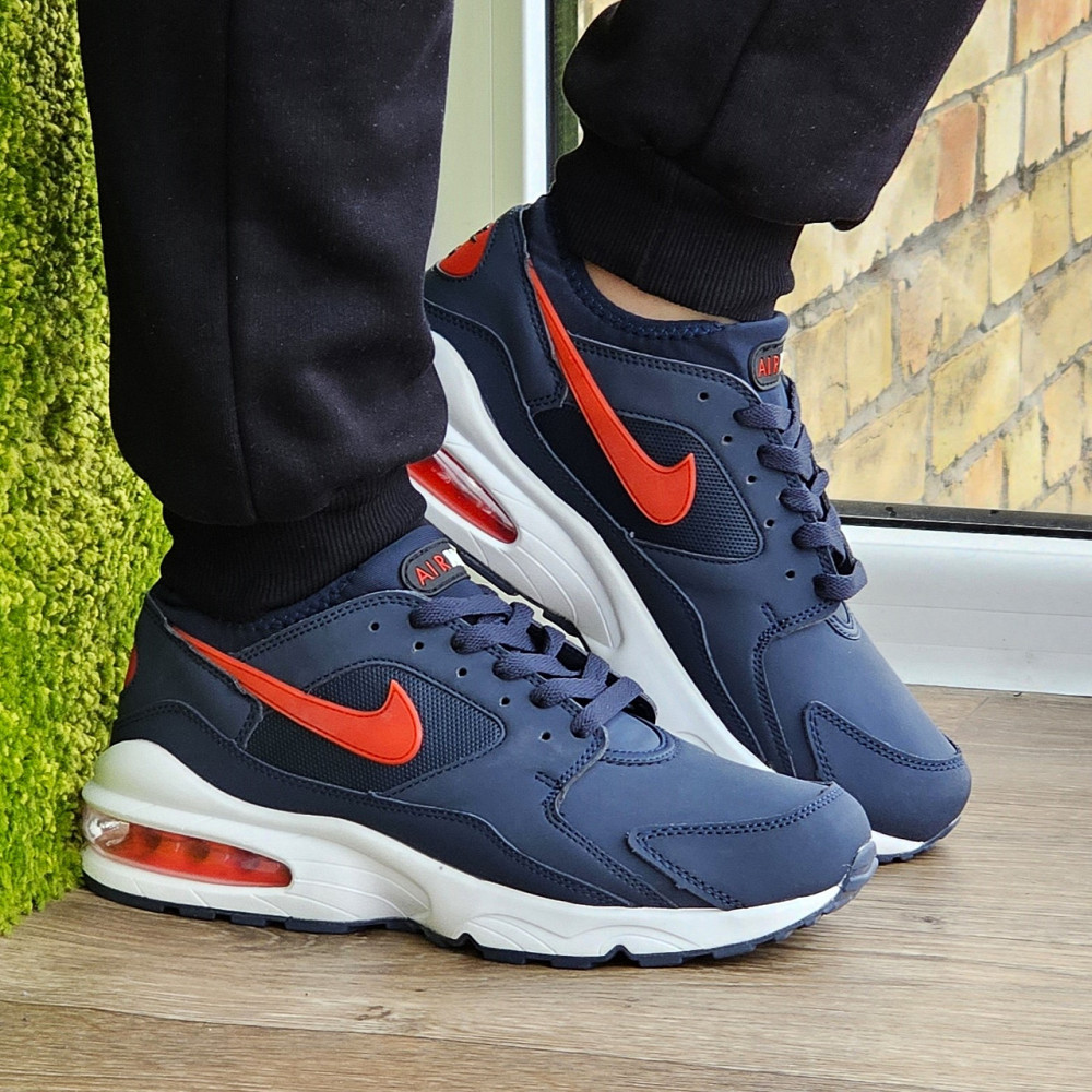 Мужские Синие Кроссовки Nike Air Max 93 Кожаные Найк (размеры: 41,42,43,44,45,) Видео Обзор Днепр - изображение 9