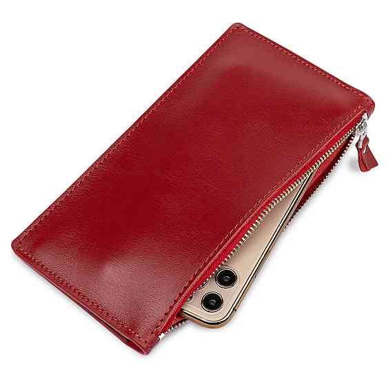 Оригінальне жіноче шкіряне портмоне GRANDE PELLE 11514 Червоний Київ