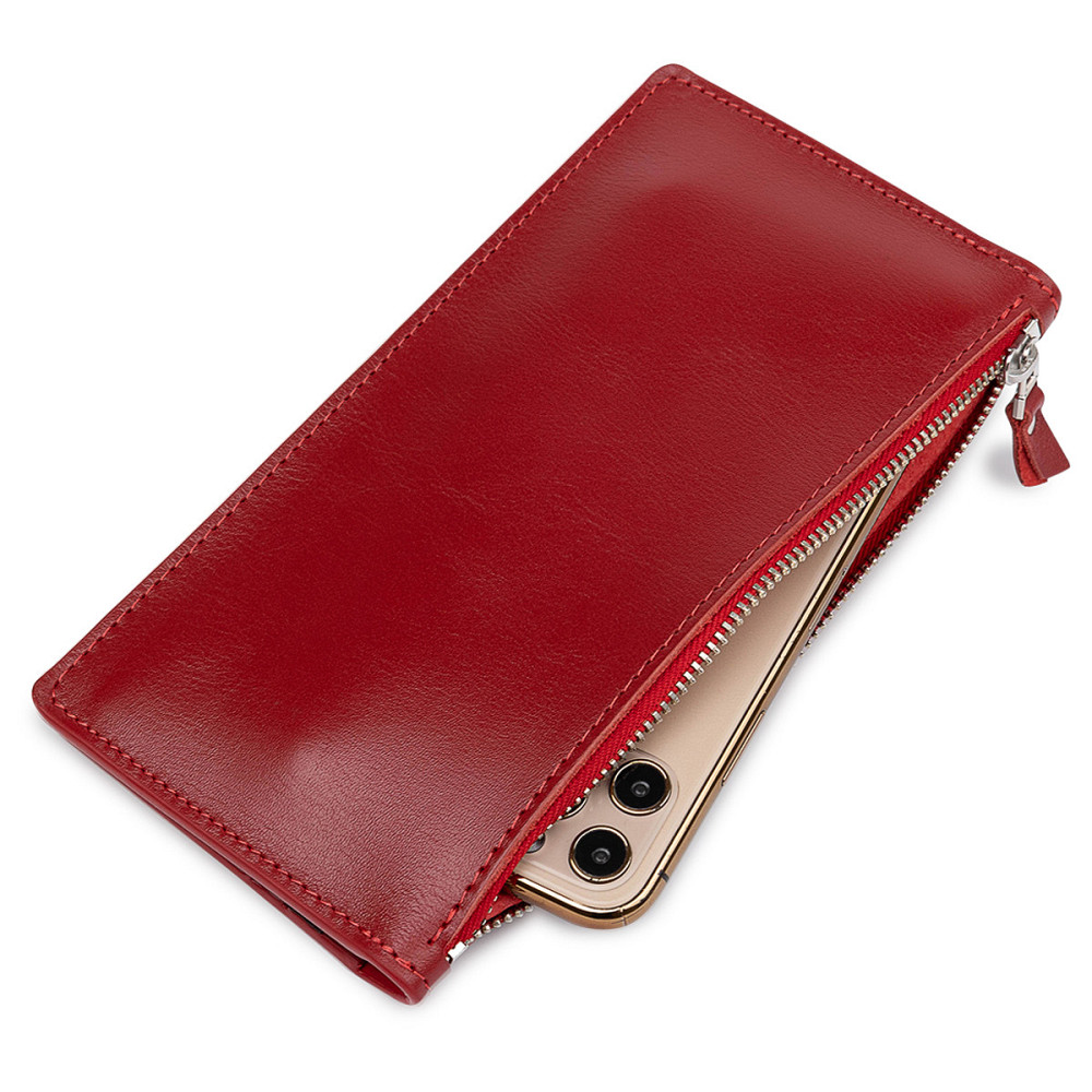 Оригінальне жіноче шкіряне портмоне GRANDE PELLE 11514 Червоний Київ - фото 2