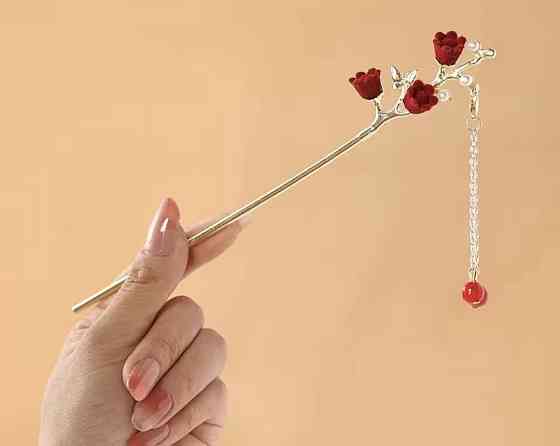 Шпилька-паличка для волосся "Троянда" 160 мм Сміла