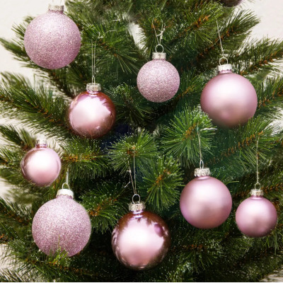 Елочная игрушка House Of Seasons Стеклянные шарики 26 шт D7 см D6 см D5 см Сиреневые (8720362102854) Винница - изображение 3