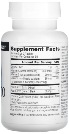 Поу дарко кора муравьиного дерева Source Naturals Pau D'Arco 100 таб Киев