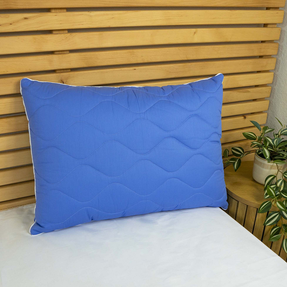 Подушка конопляна стьобана YouStar 50х70 см чохол 100% бавовна Сатин (Синій) Суми - фото 1