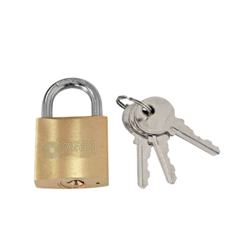 Замок навісний 63мм (напівкругла дужка) латунь MEGA Житомир - фото 1