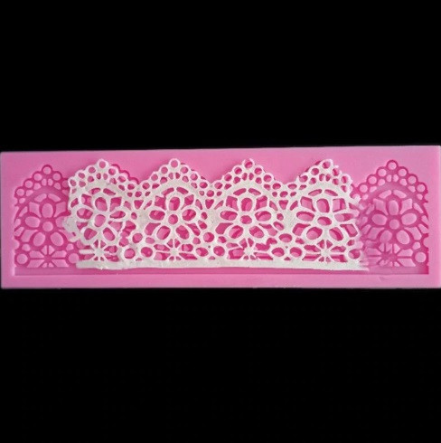 Молд силиконовый Кружево 178 на 50 мм розовый Киев - изображение 2