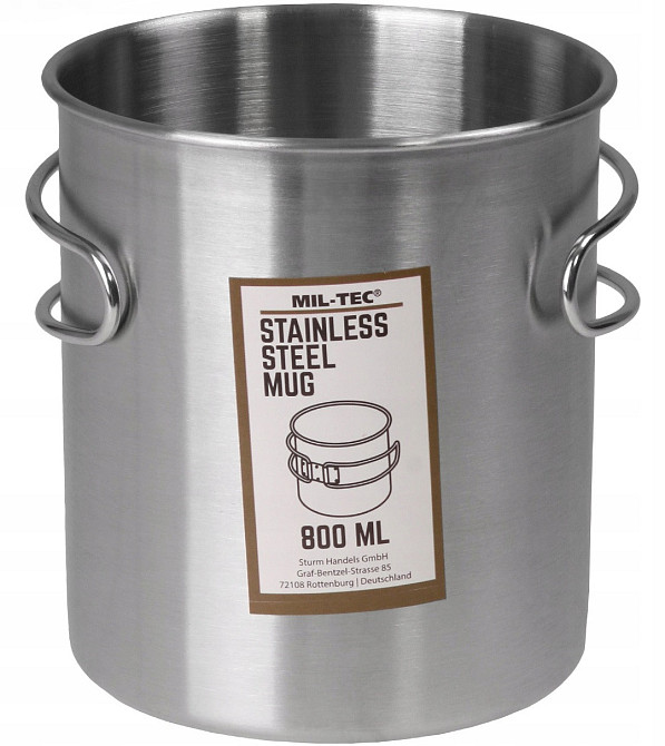Туристична кружка зі складними ручками 800 мл Mil-Tec (14602800) Нержавіюча сталь Нововолинськ - фото 2