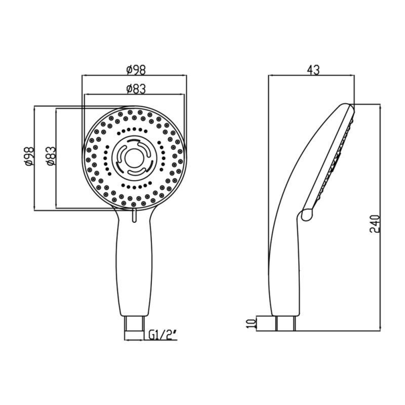 Лейка для ручного душа Lidz (CRM) 51 11 000 00 Киев - изображение 2