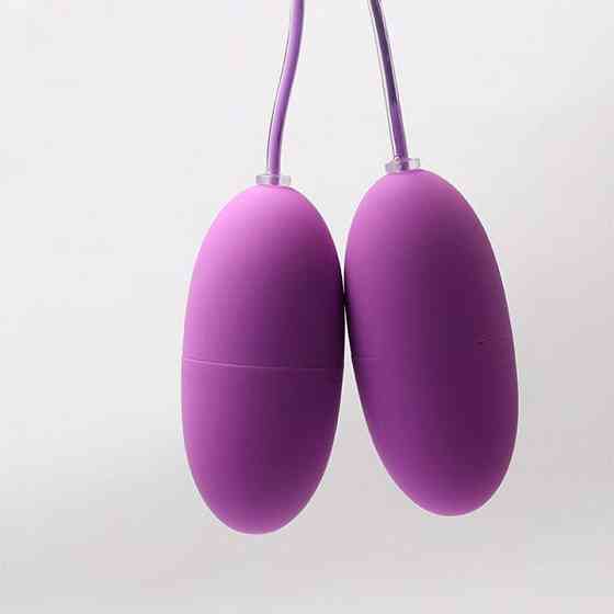 Подвійне Віброяйце з USB-дротом - Фіолетовий - Вібратори Вінниця
