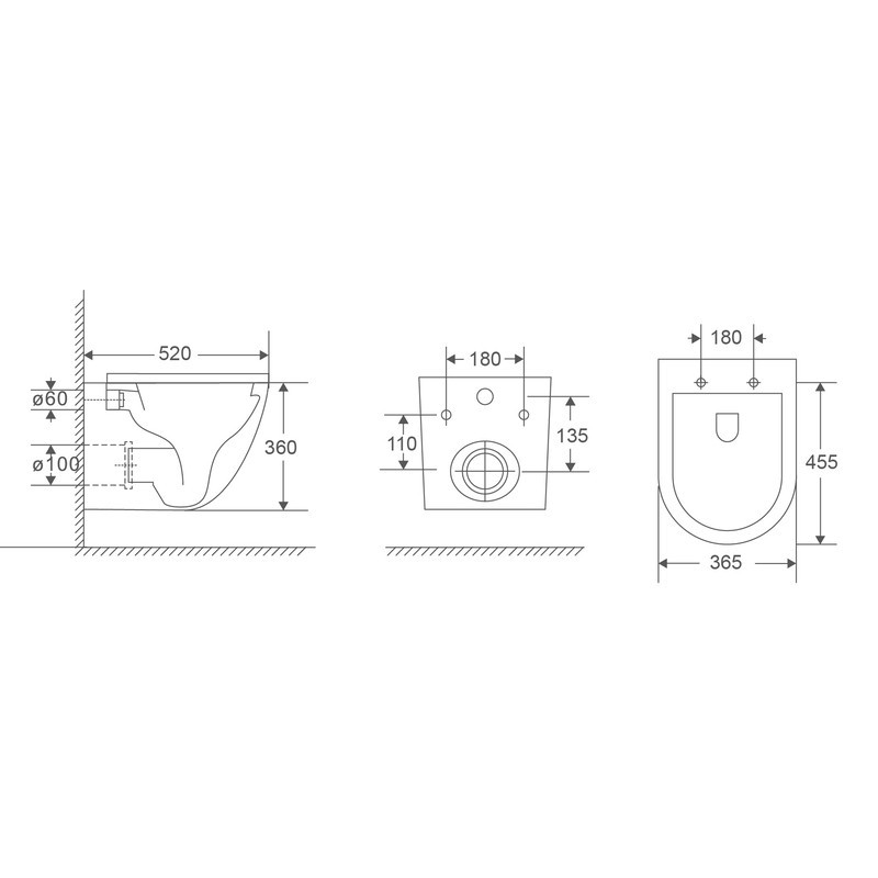 Унитаз подвесной Mixxus Premium ELLIPSE-0303-T3 BLACK 520х365х360mm, система смыва TORNADO 3.0 (MP6591) Киев - изображение 2
