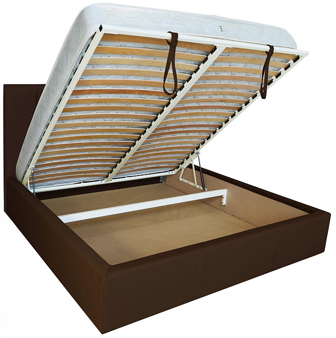 Кровать Sanam VIP 140 х 200 см Fly 2231 A1 С дополнительной металлической цельносварной рамой Темно-коричневый Днепр - изображение 7