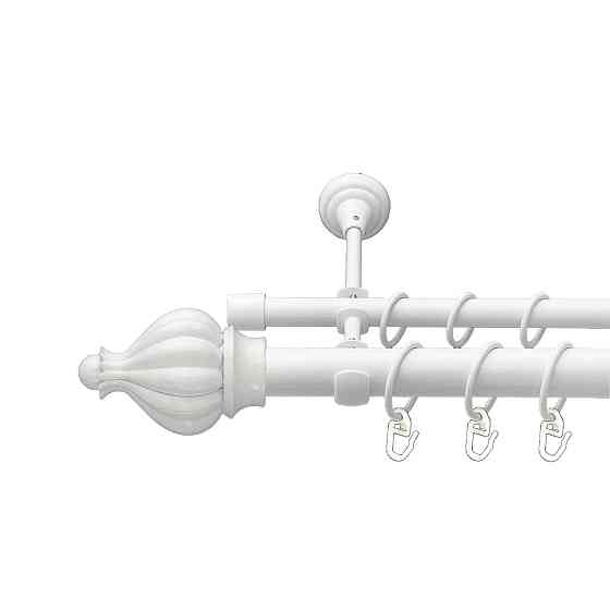 Карниз Orvit Таджа металевий дворядний відкритий гладка труба кільце металеве Арктіс 25\16 мм 200 см Львов