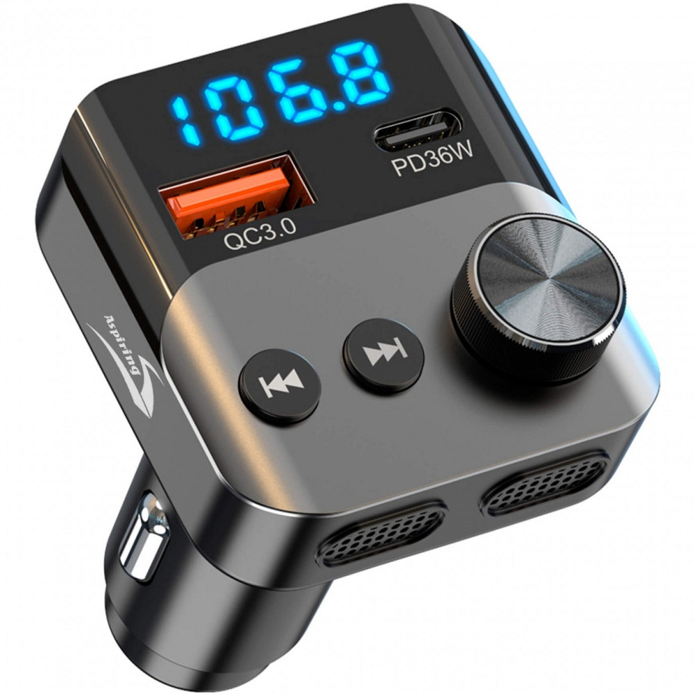 автомобільний FM-трансміттер Aspiring Wave 13 54W PD LED/Bluetooth/QC3.0,USB-C 36W Вінниця - фото 3
