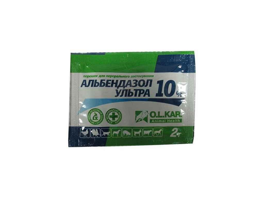 Альбендазол ультра - 10% порош. уп - 2г ТМ O.L.KAR   Solmir Киев - изображение 1