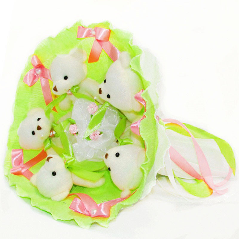 Букет з іграшок Ведмедики лайм 5344IT з 5ю іграшками Вінниця - фото 1