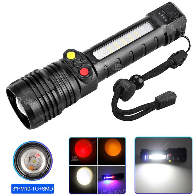 Фонарь ручной PLD-H005-3PM10-TG +14SMD, белый, желтый, красный FY-81 Киев - изображение 2