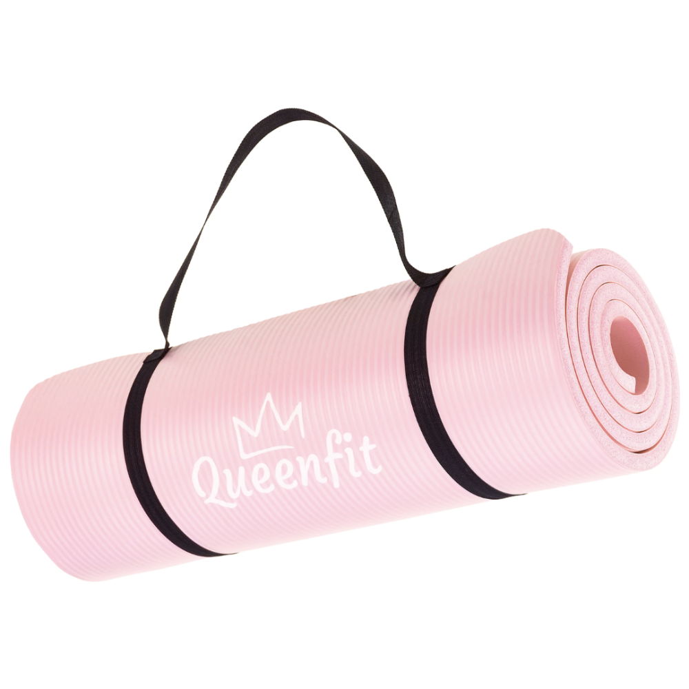 Килимок (мат) для фітнесу Queenfit NBR 1,5см рожевий Київ - фото 4
