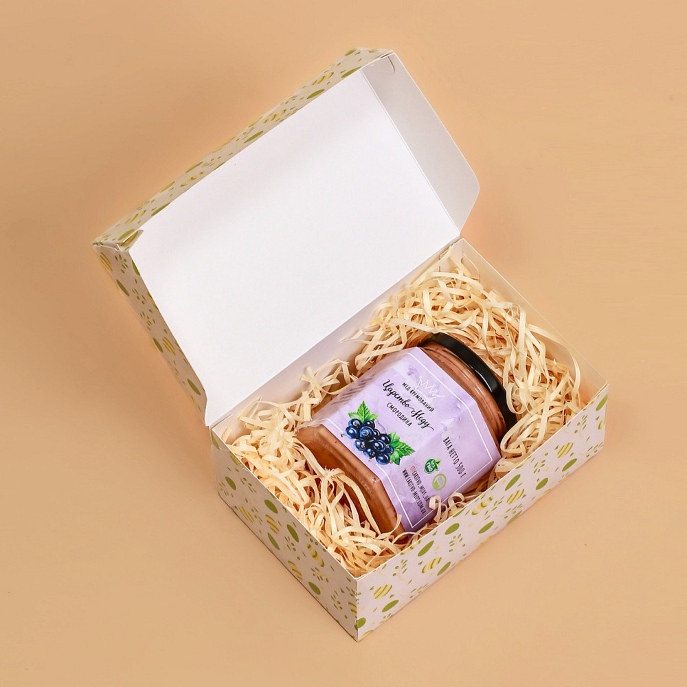 Крем меду смородина 500 г в індивідуальній подарунковій коробці Царство Меду №77 Одеса - фото 1