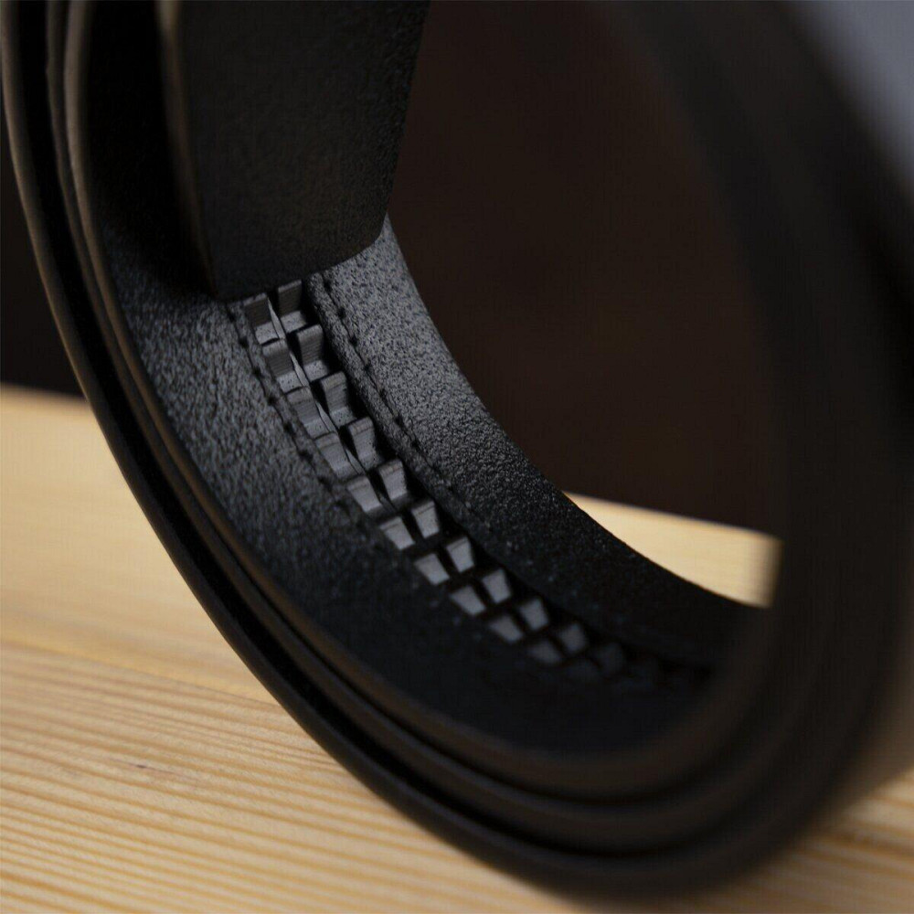 Ремень мужской с пряжкой волна Vintage 20336 Черный Киев - изображение 2