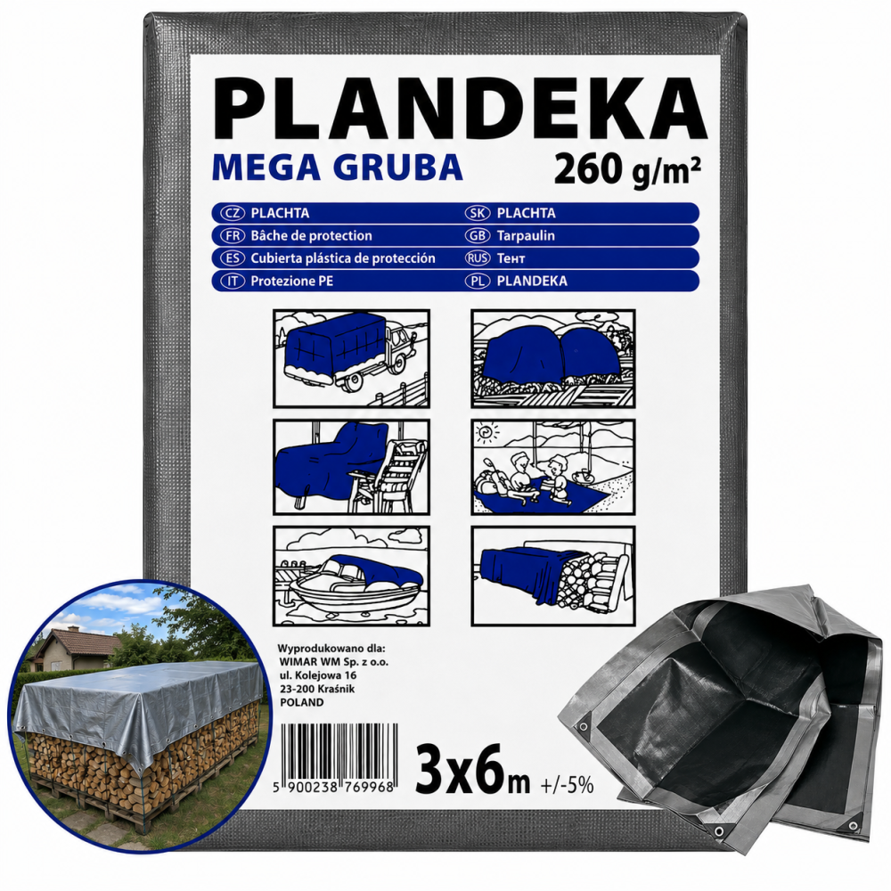 Тент 260 г/м2 3мх6м тарпауліновий "PLANDEKA" тент туристичний Дніпро - фото 11