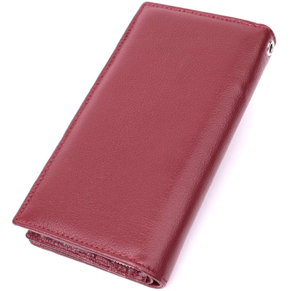 Жіночий шкіряний гаманець-клатч бордовий (ST Leather) Київ - фото 18