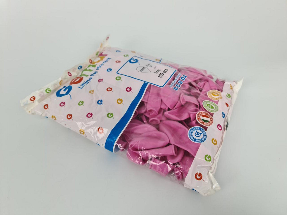 Повітряні кульки 12" (30 см) пастель рожевий 100 шт Gemar (1 пачка) Харків - фото 4