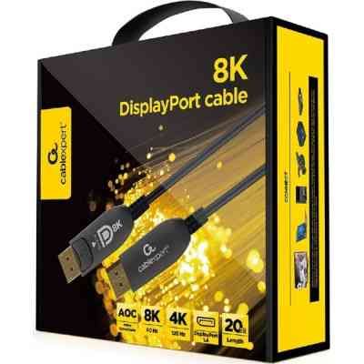 Кабель мультимедійний DisplayPort M to DisplayPort M 20.0m V1.4 8K60Hz/4K120Hz AOC Cablexpert (CC-DP8K-AOC-20M) Вінниця
