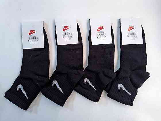Детские качественные хлопковые носки средней высоти в наборе по  штук Nike. Размер 31-34 Черные Киев