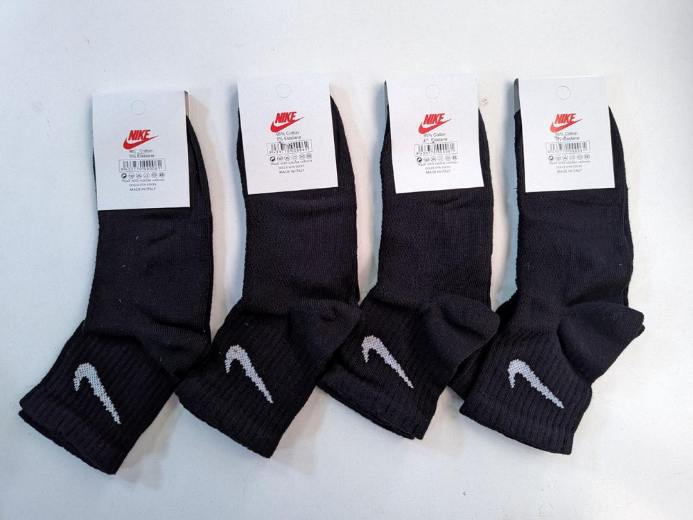 Дитячі якісні бавовняні шкарпетки середньої висоти в наборі за штук Nike. Розмір 31-34 Чорні Київ - фото 2