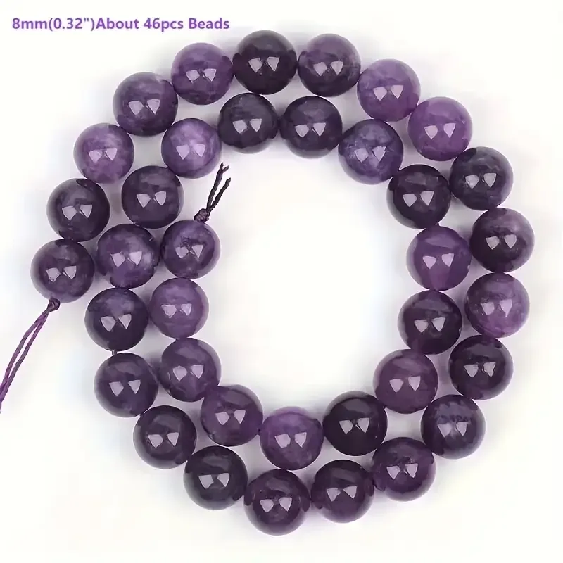 Бусины аметист 8 мм – 45 штук из натурального камня для украшений и бижутерии Киев - изображение 3