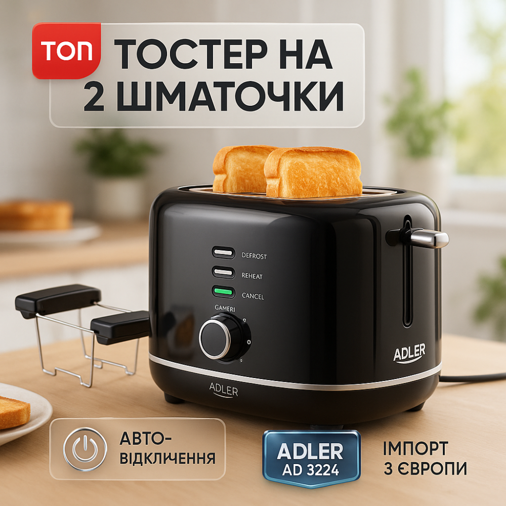 Тостер компактный Adler, Тостер для поджаривания тостов Сэндвич для приготовления завтрака ZK-13 Львов - изображение 10