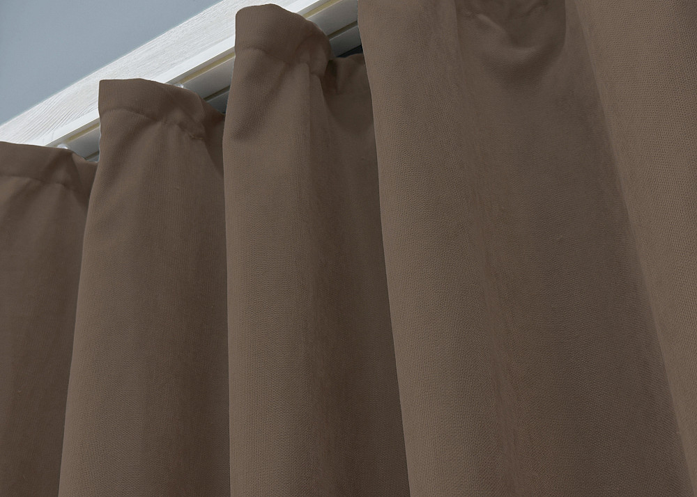 Комплект коротких штор VR-Textil Мікровелюр Petek YL № 1802ш Коричневий  130х170 см 2 шт (35-0384) Київ - фото 8