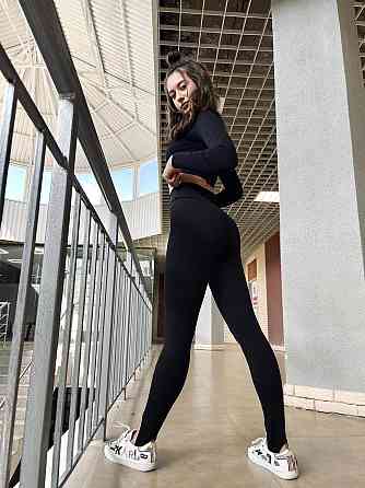 Трикотажные лосины рубчик со штрипками Toffee 42, Черный Киев