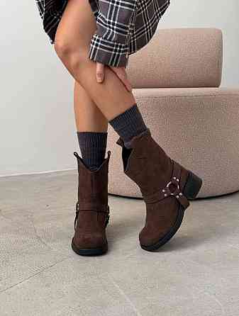 Ботинки NikArt коричневые замша натуральная высота 20 см размер 37-40 (5750) Коломия