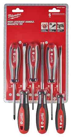 Набір викруток магнітних MILWAUKEE з тригранною рукояткою (PZ1/PZ2/SL3/SL4/SL5.5/SL6.5) (6шт) Одеса