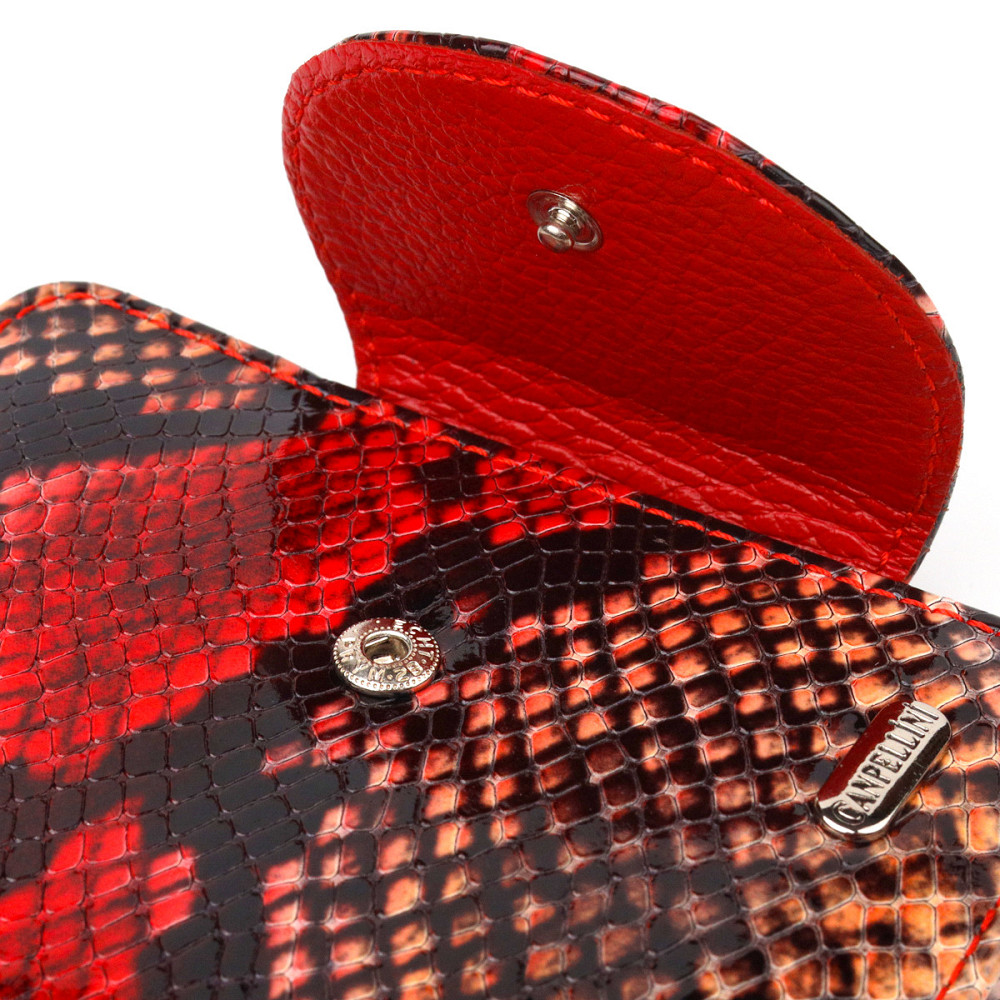 Невеликий жіночий гаманець з натуральної шкіри з тисненням під змію CANPELLINI 21667 Різнокольоровий Київ - фото 7