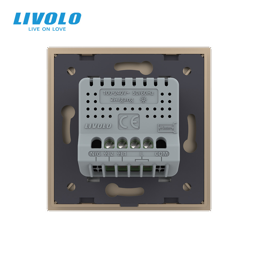 LIVOLO Сенсорний димер 2 сенсори LIVOLO золото матове скло Коломия - фото 6