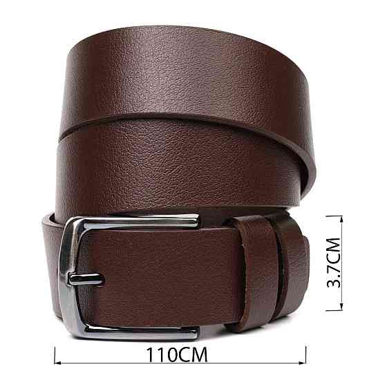 Универсальный мужской ремень с механической пряжкой из натуральной кожи BOND 22071 Коричневый Киев