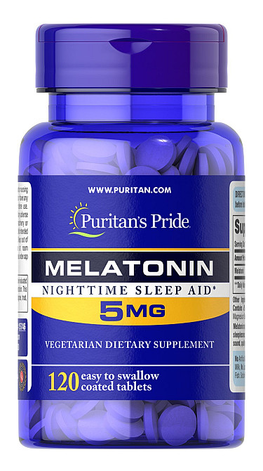 Мелатонин, Melatonin, Puritan's Pride, высокоэффективный, 5 мг, 120 таблеток Луцк - изображение 1