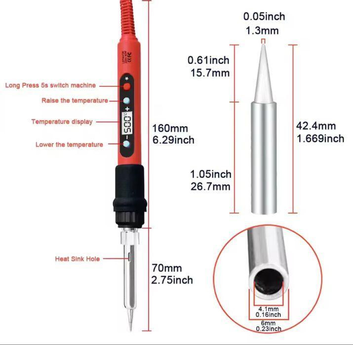 Паяльник 80Вт з регулюванням температури (жк дисплей) Харків - фото 3