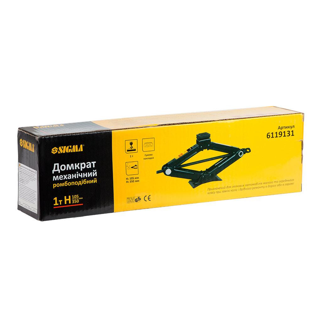 Домкрат механічний ромбоподібний 1т Н 105-350 мм SIGMA (6119131) Київ - фото 5
