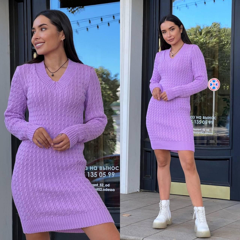 Жіноча в'язане плаття туніка трикутним вирізом.42-48р Київ - фото 1